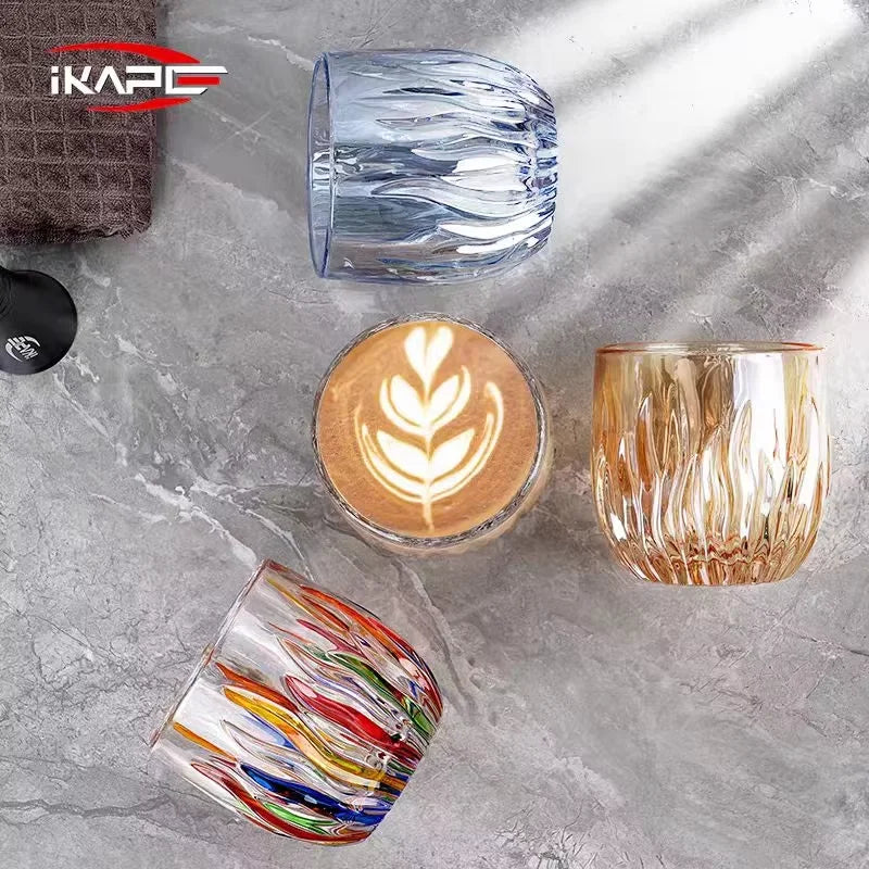 IKAPE Glass Cup Espresso Cup Milk Cup, Coffee and tea tools Kitchen and Bar