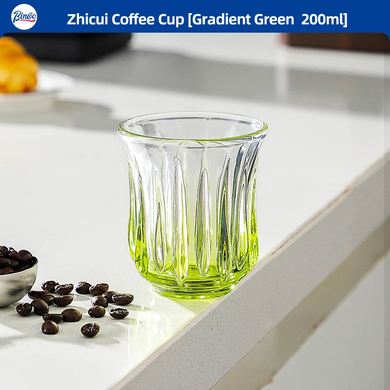 Bincoo High End Coffee Cup Elegant Retro Glass for Americano Dirty Flat White