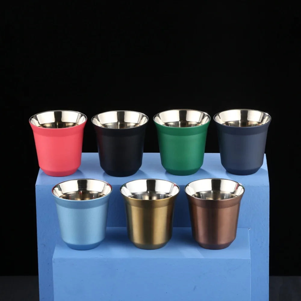 Summer 80ML Espresso Mugs Insulated Double Wall Beer Cups Small Cup