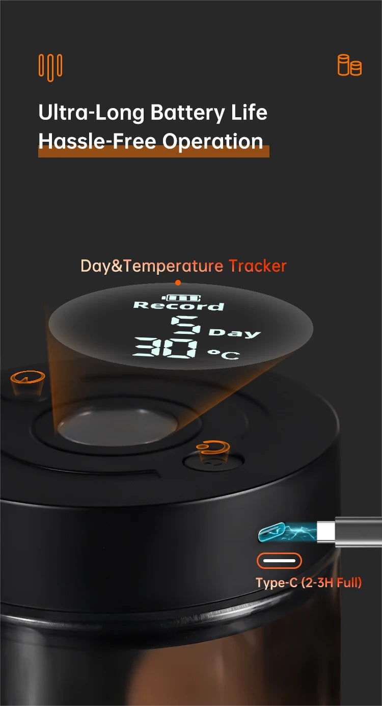 IKAPE Electric Vacuum Bean Canisters With Digital Display Coffee