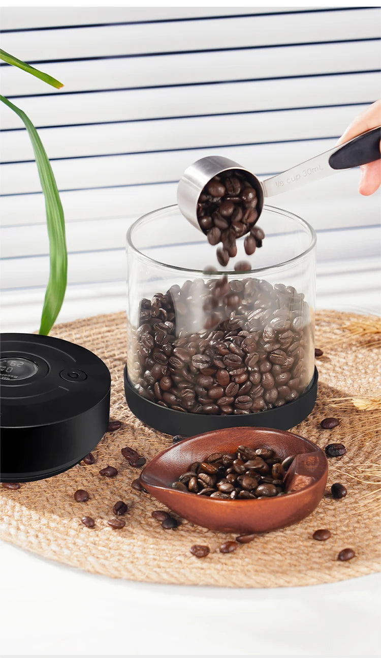 IKAPE Electric Vacuum Bean Canisters With Digital Display Coffee