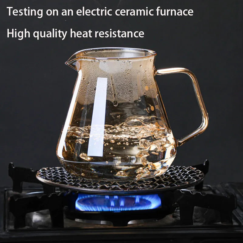 Durable Glass Brewed Coffee Pot Brown Filtering Cup Glass Percolator Funnel