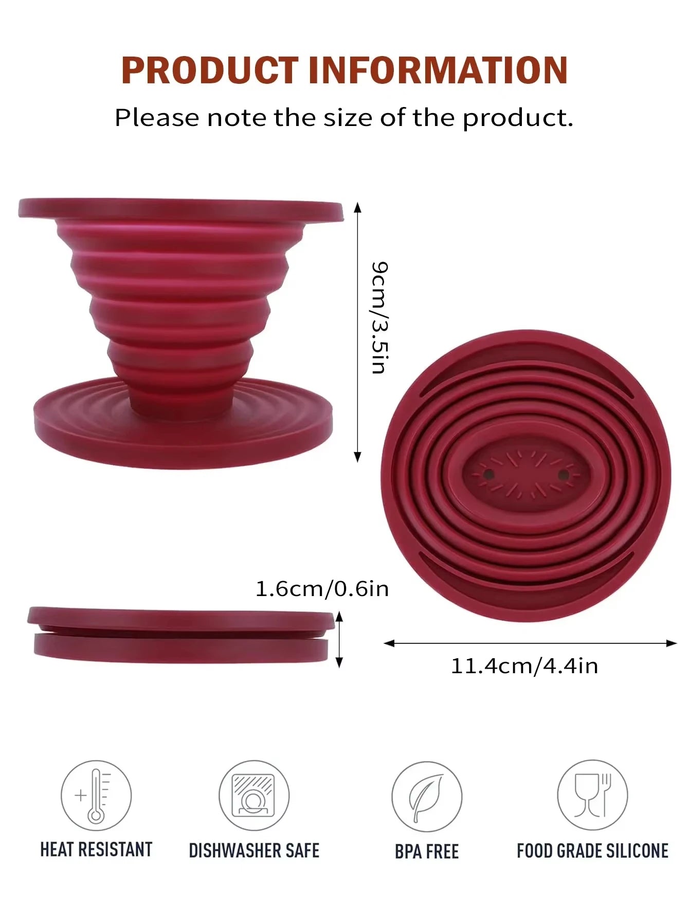 Collapsible Coffee Filter Silicone Coffee Maker Reusable Coffee Dripper Brewed