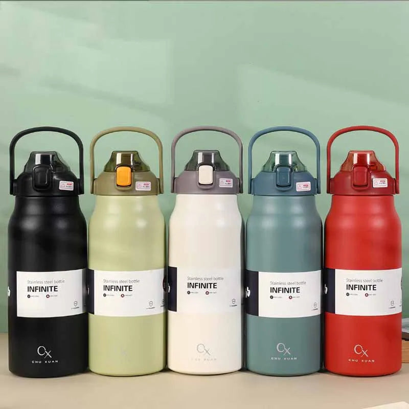 Tumbler Thermo Bottle Large Capacity With Straw  Cup Vacuum Flask Gym