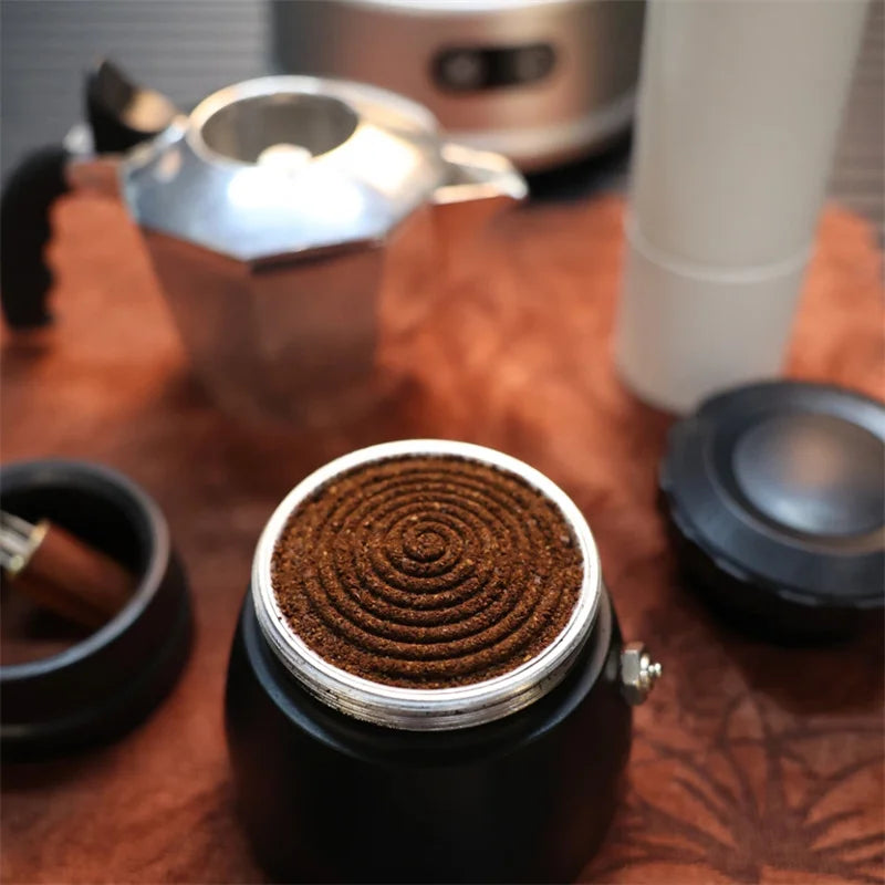 Semi Automatic 56mm Moka Pot Terraced Fields Cloth Powder Needle Coffee Tool