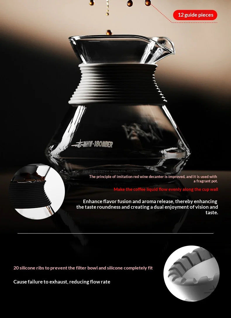 New Mhw-3bomber Aroma Coffee Server Enhanced Aroma Glass Carafe Drip Coffee