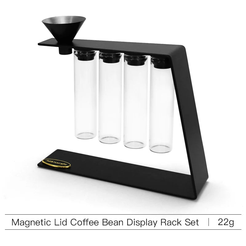 AliKisscafe Magnetic Coffee Beans Storage Container Glass Barista Tools Gifts