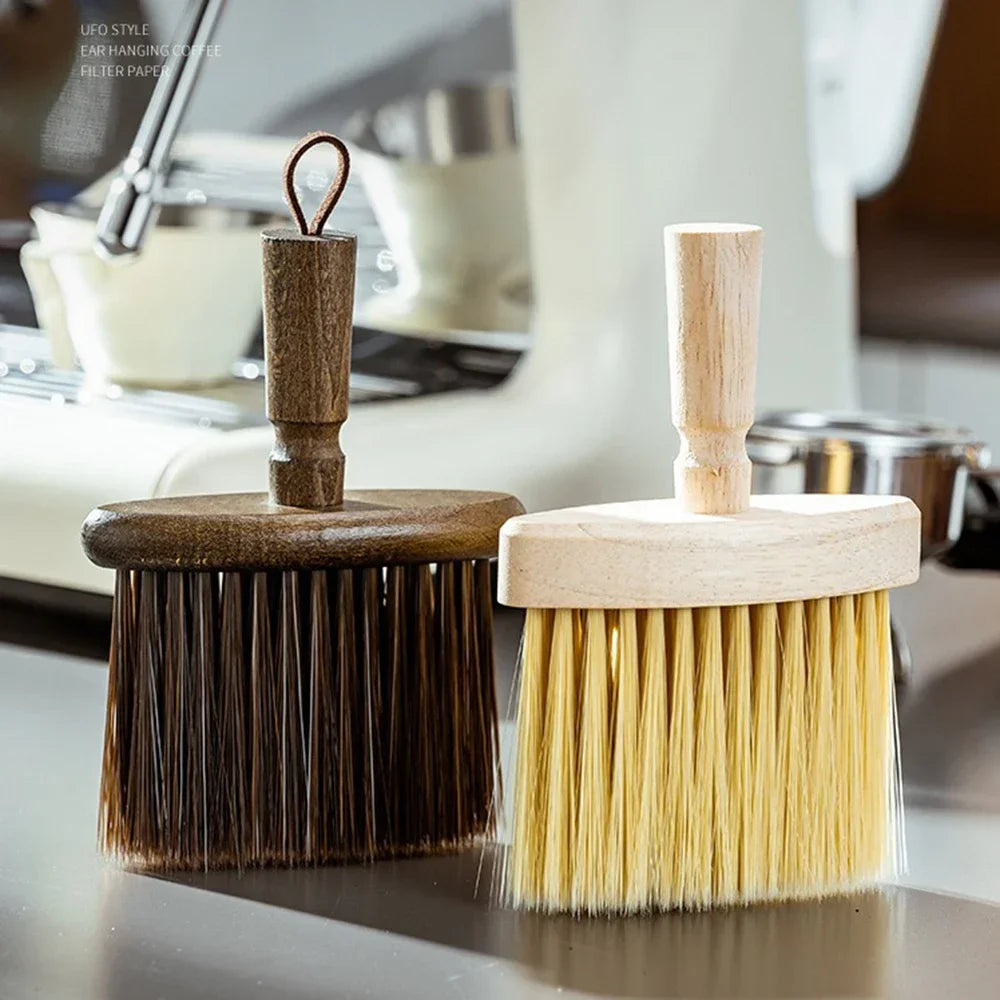 Coffee Machine Cleaning Brush Solid Wood Bowl Coffee Brush Coffee Grounds