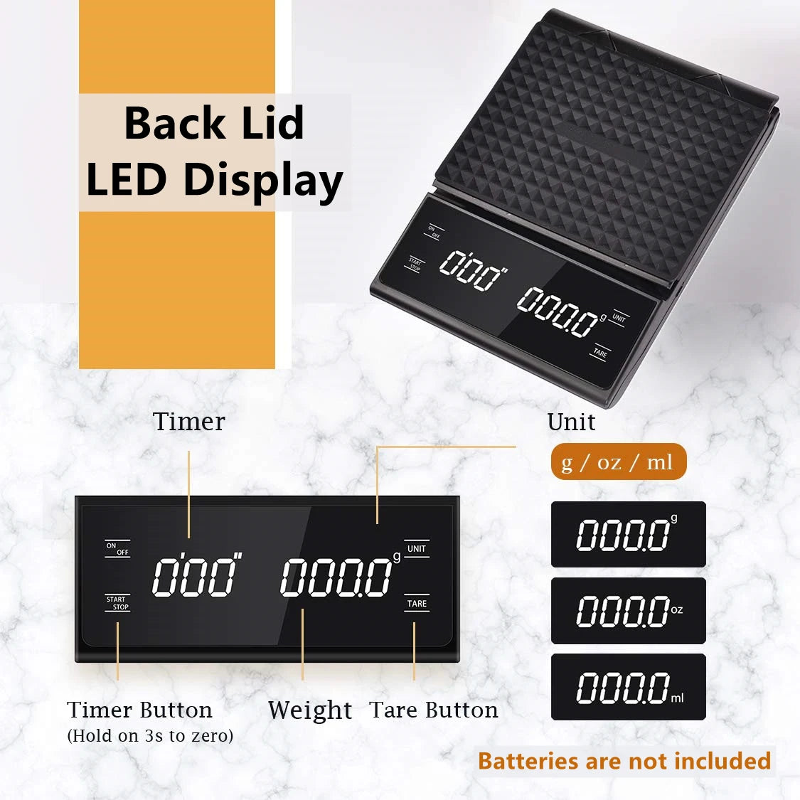 Digital Kitchen Weight Grams Electronic Balance High Precision Coffee Scale