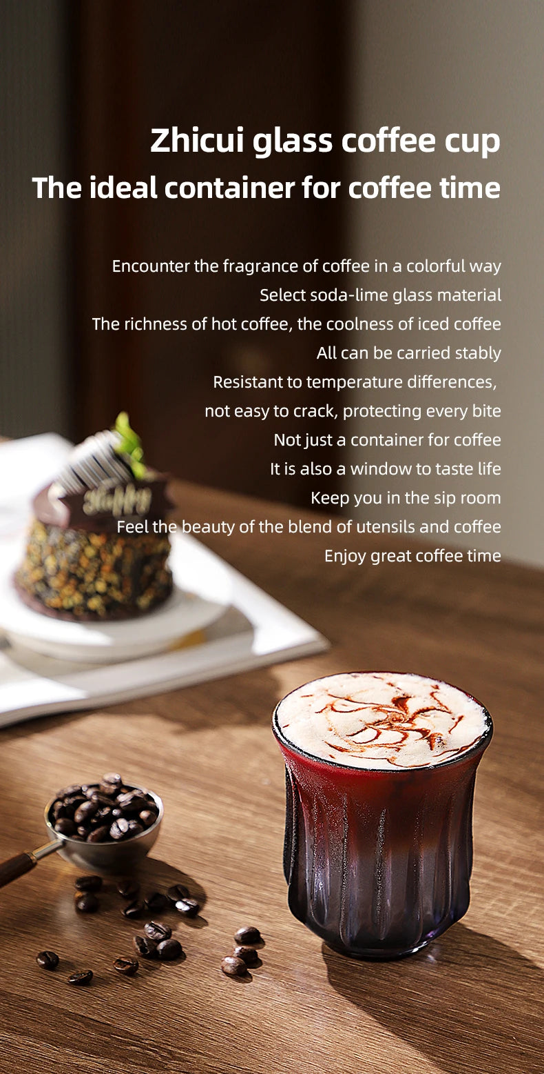 Bincoo High End Coffee Cup Elegant Retro Glass for Americano Dirty Flat White