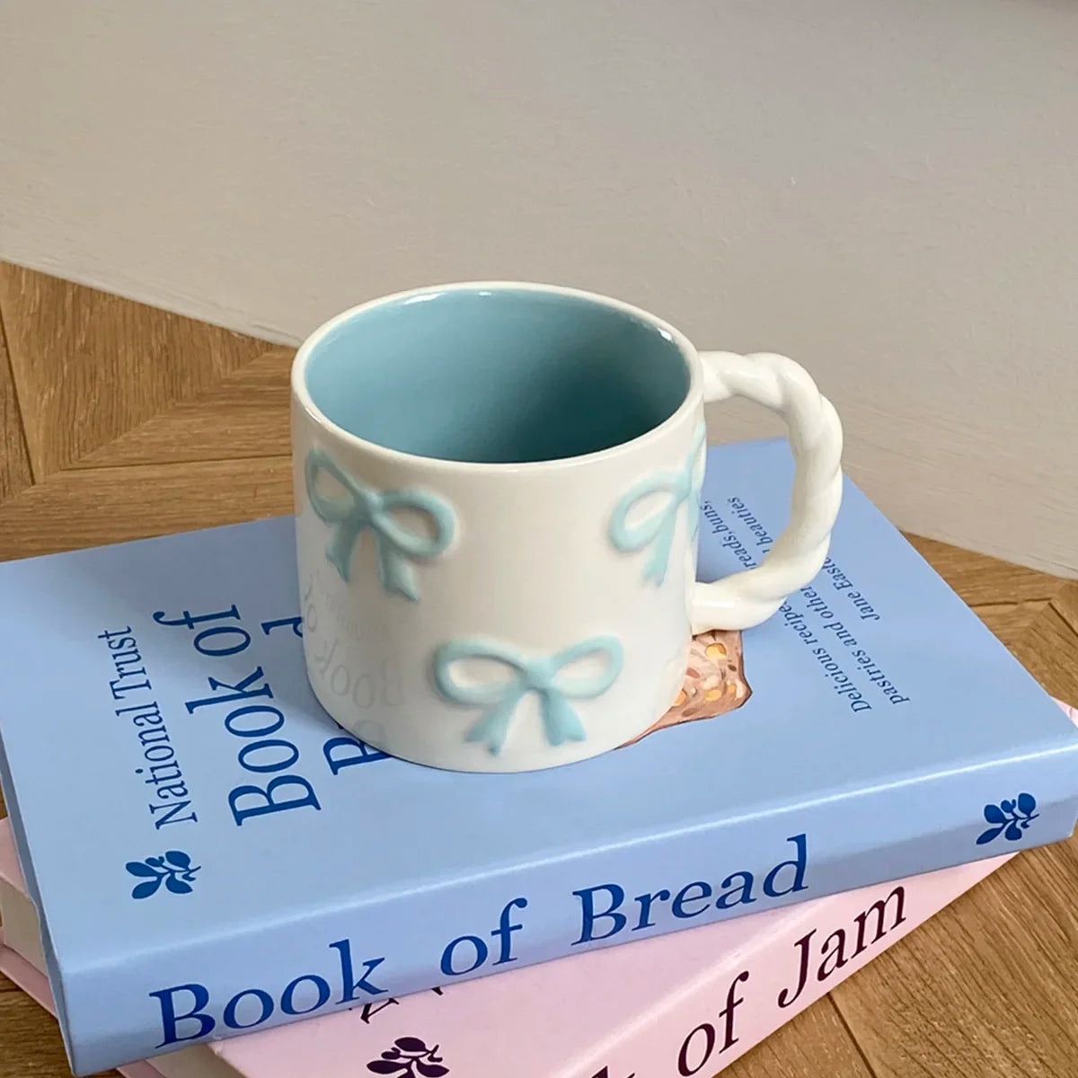 Pink Ceramic Mug with Bowknot, Suitable for Home Decor Drinkware, Drinking Cup