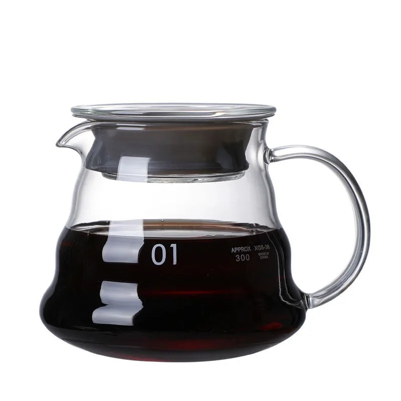 Clear Glass Coffee Carafe Clouds Shape Glass Kettle Sharing Pot with Lids Coffee