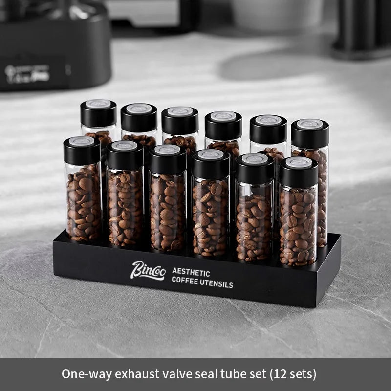 Bincoo Coffee Beans Storage Container Tube Portable Glass Coffee Bean Set