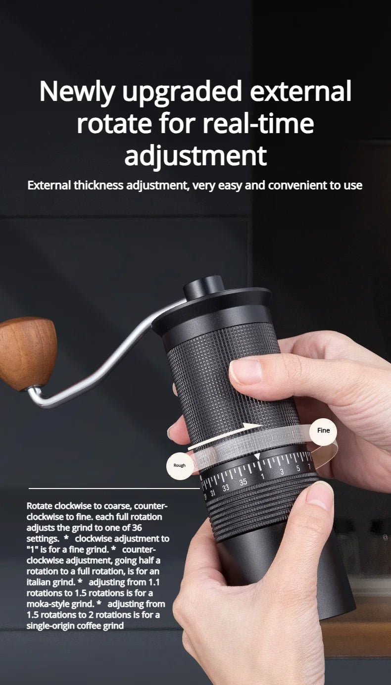 External Hand-Crank Coffee Bean Grinder Italian Hand Brew Home Grinder Manual