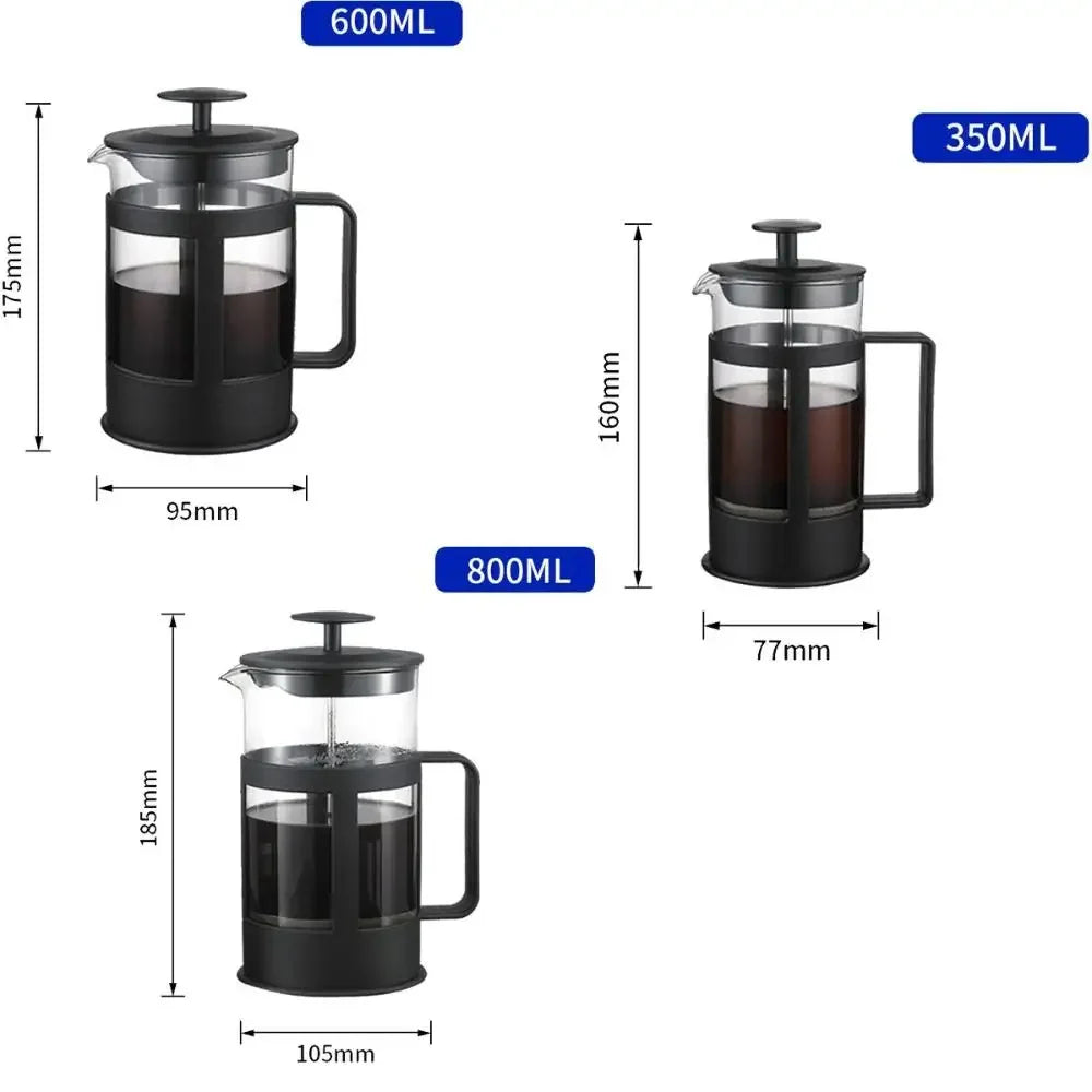 Thickened Borosilicate Glass Tea Maker French Press Brewing Kettle Coffee Pot