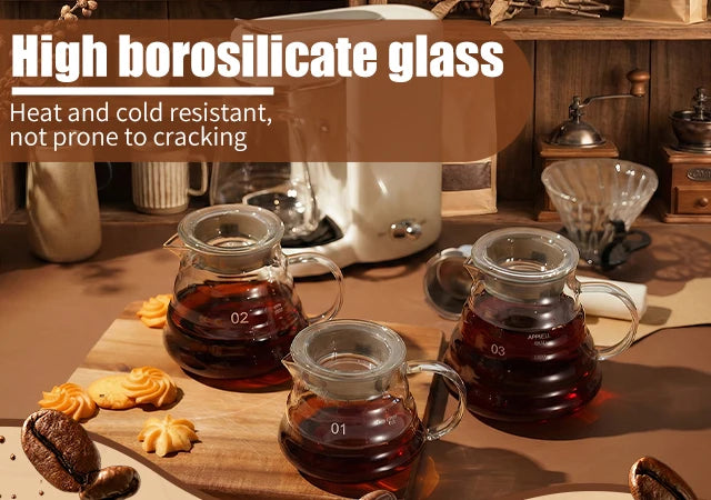 Hand-made Glass Coffee Pot Set with Lids Cloud Shaped Coffee Maker Filter Server