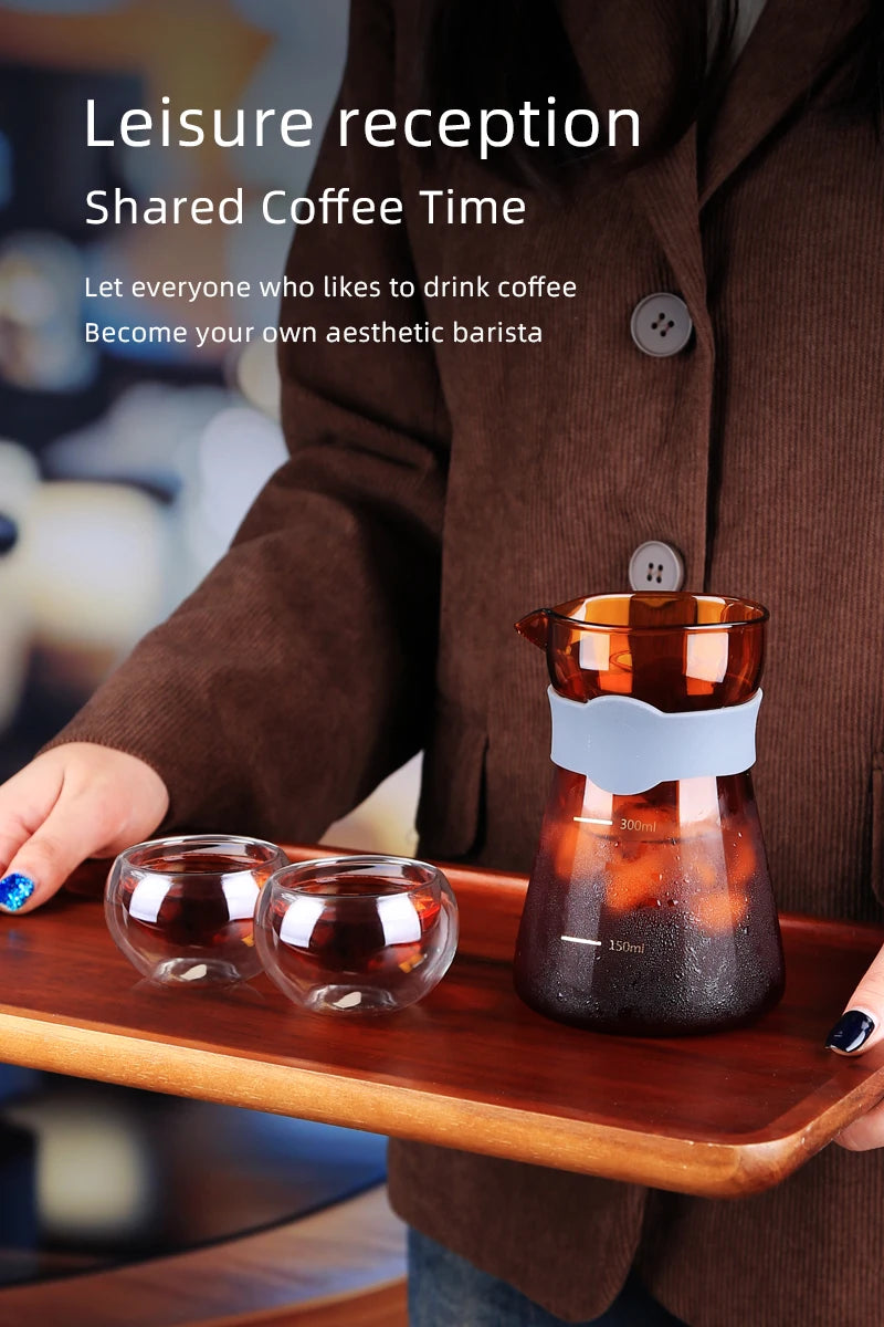 High Borosilicate Glass Hand Pour Over Coffee Pot Brewed Coffee Pot Glass