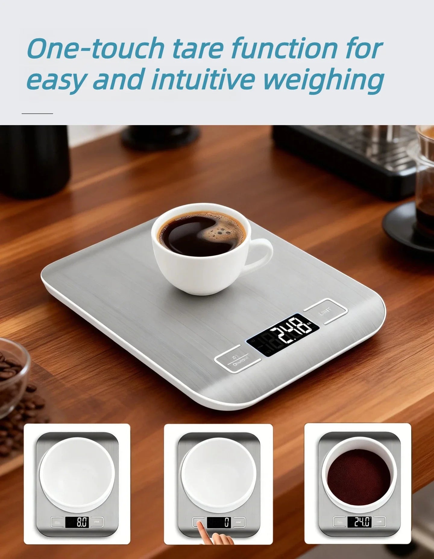 Digital Kitchen coffee Scale LCD Display Stainless Steel Electronic Scales Home