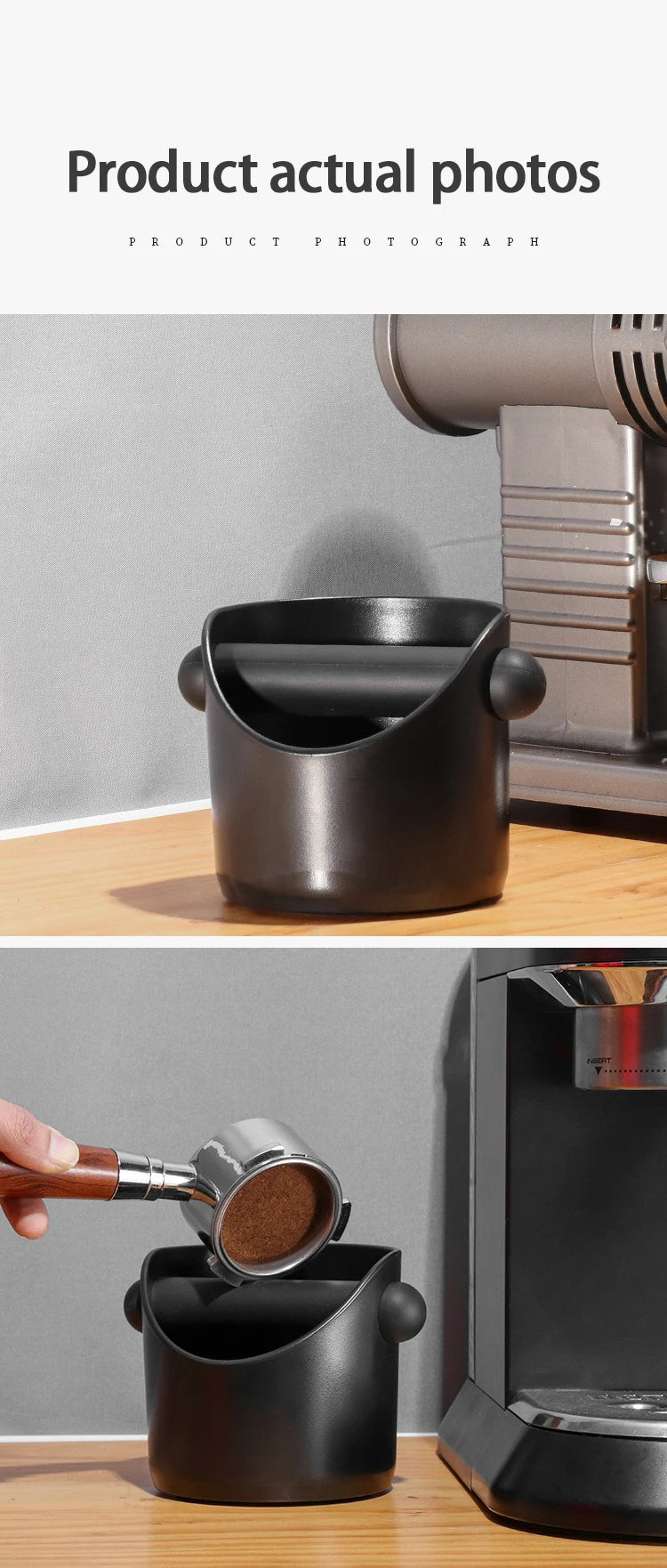 Coffee Knock Box Espresso Grounds Container Anti Slip Dump Bin Barista
