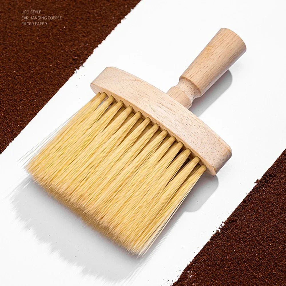 Coffee Machine Cleaning Brush Solid Wood Bowl Coffee Brush Coffee Grounds