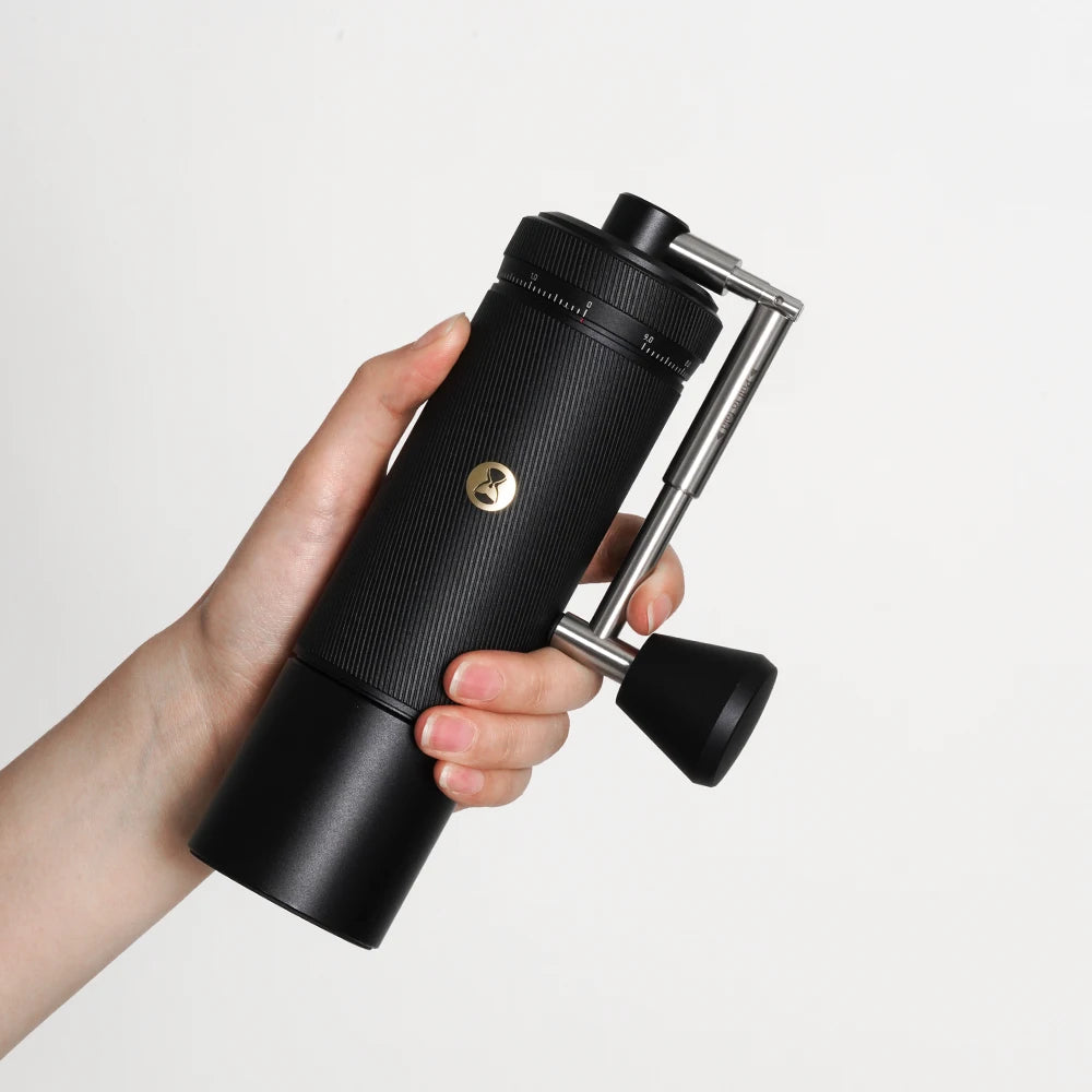 Manual Coffee Grinder Foldable Handle Black Aluminum Alloy  Espresso Grinder