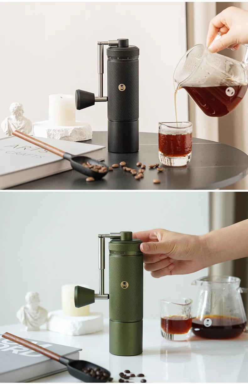 Manual Coffee Grinder Foldable Handle Black Aluminum Alloy  Espresso Grinder