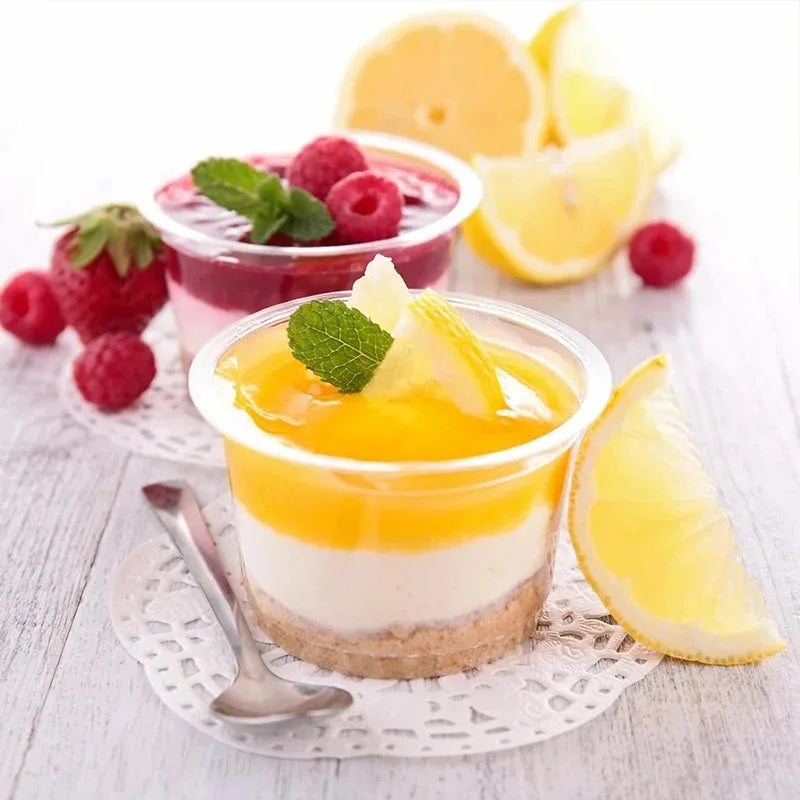 50PCS Disposable Plastic Cups Transparent Dessert Cups Bowls  Container