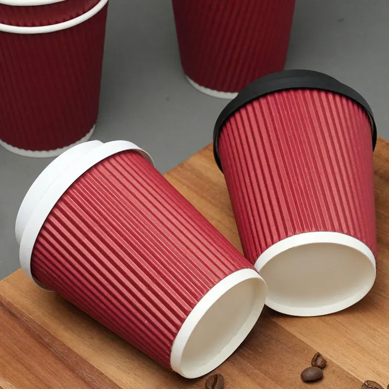 Double-Walled Insulated Corrugated Cardboard Coffee Cups Thickened Cups