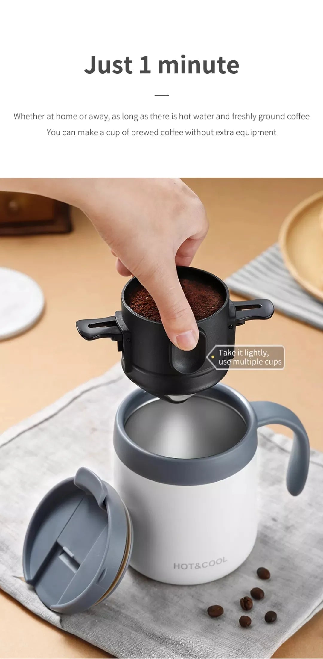 Coffee Filter Drip Coffee Tea Holder Reusable Mug Coffee Dripper Tea Cup Set