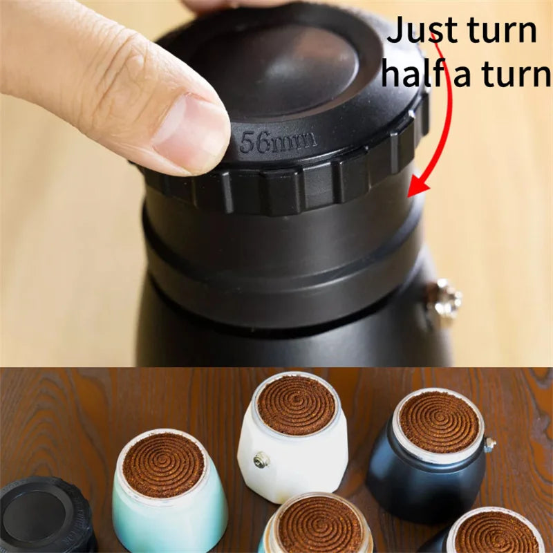 Semi Automatic 56mm Moka Pot Terraced Fields Cloth Powder Needle Coffee Tool