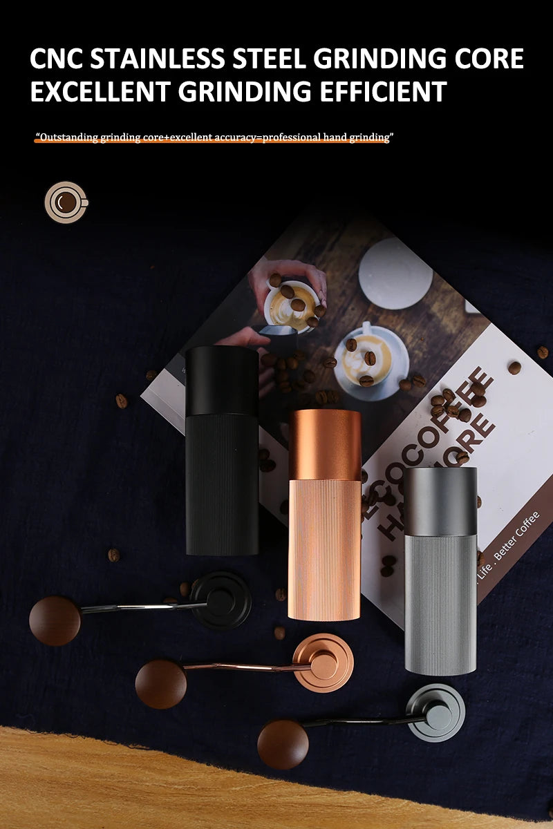 Household Portable Steel Burr Manual Coffee Bean Grinder Alloy Coffee Grinder