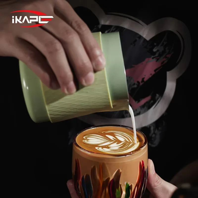IKAPE Glass Cup Espresso Cup Milk Cup, Coffee and tea tools Kitchen and Bar