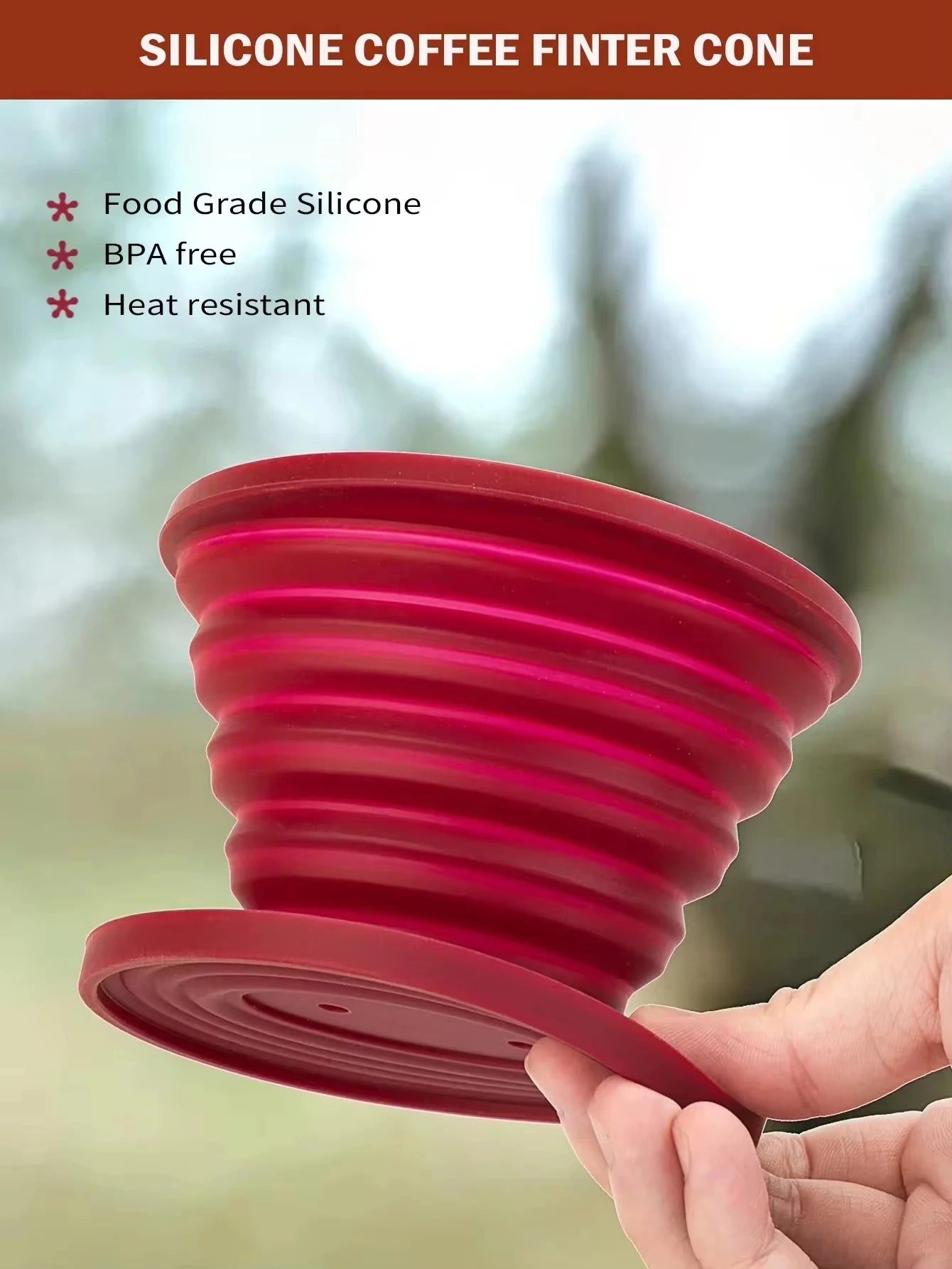 Collapsible Coffee Filter Silicone Coffee Maker Reusable Coffee Dripper Brewed