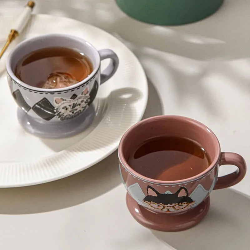Mini Italian Espresso Cup Ceramic Coffee Mug Heat Resistant Milk Latte Handle Cup