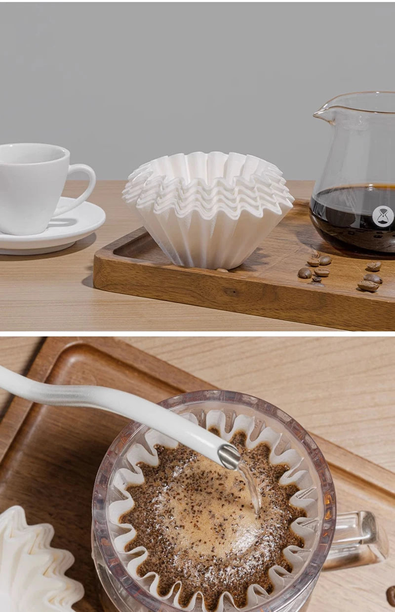 TIMEMORE 1-2Cups Basket Coffee Paper Filter Pour Over Filter Papers 50 Sheets