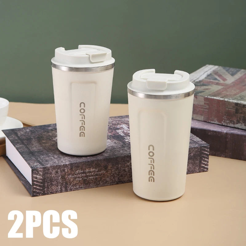 500ml Stainless Steel Coffee Cup Travel Thermal Mug Leak-Proof Thermos Bottle