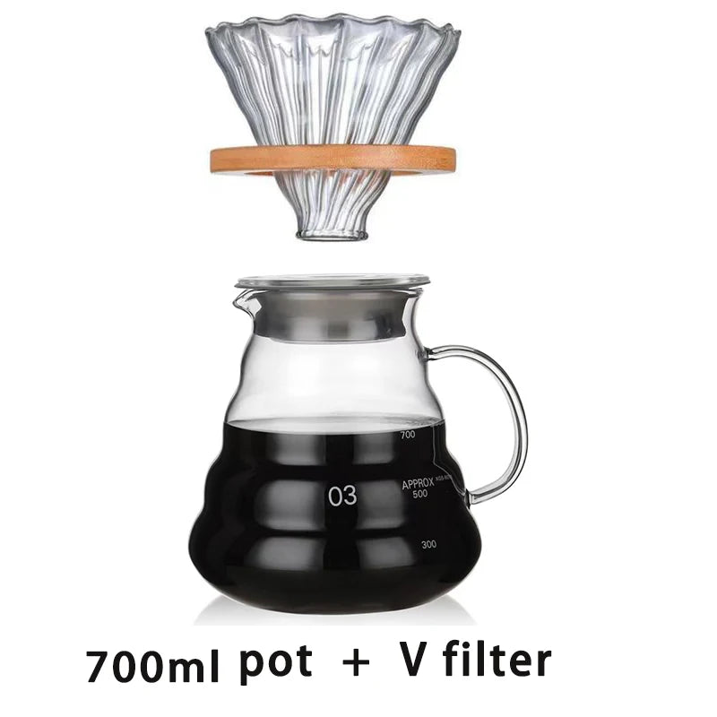 Glass Coffee Pot With Filter Drip Brewing Hot Brewer Cloud Shaped Kettle Coffee