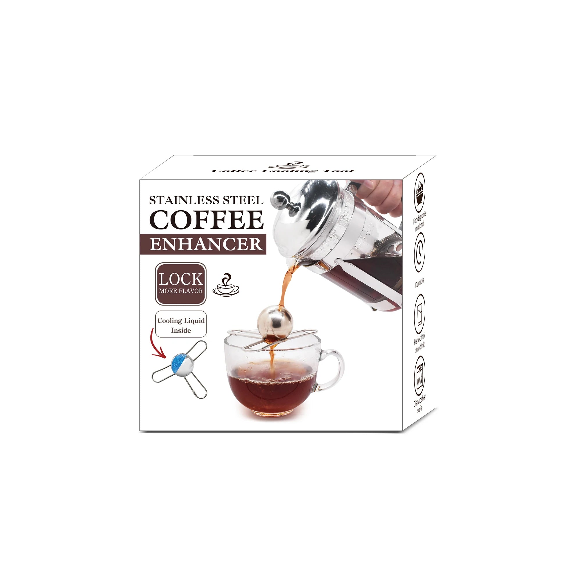 Frozen Ball for Espresso Coffee Reusable Cooling Coffee ToolGadgets
