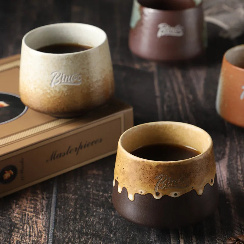 Luxury Retro Mugs Ceramic Coffee Cups Handmade Latte & Matcha Kung Fu Tea