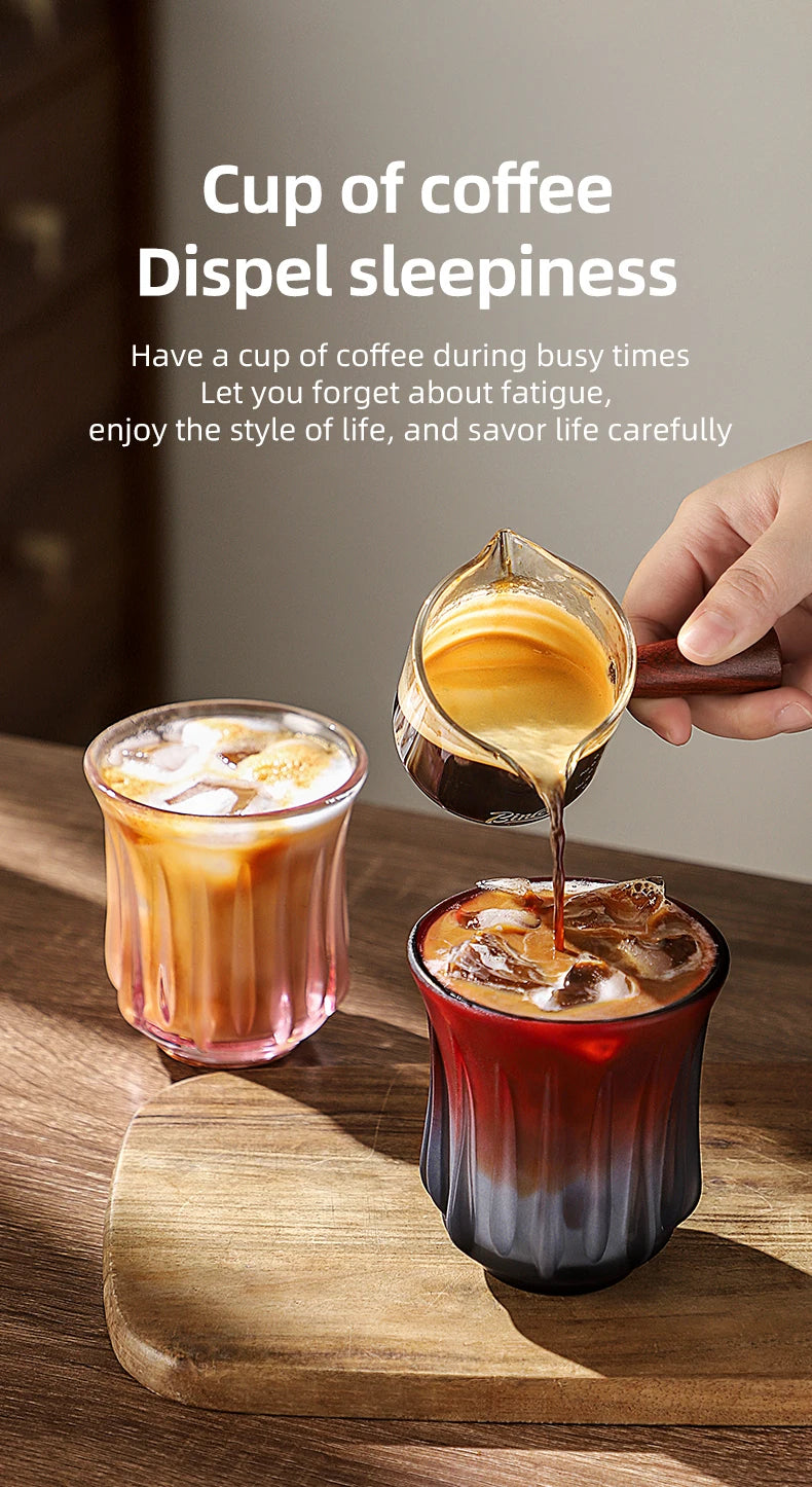 Bincoo High End Coffee Cup Elegant Retro Glass for Americano Dirty Flat White