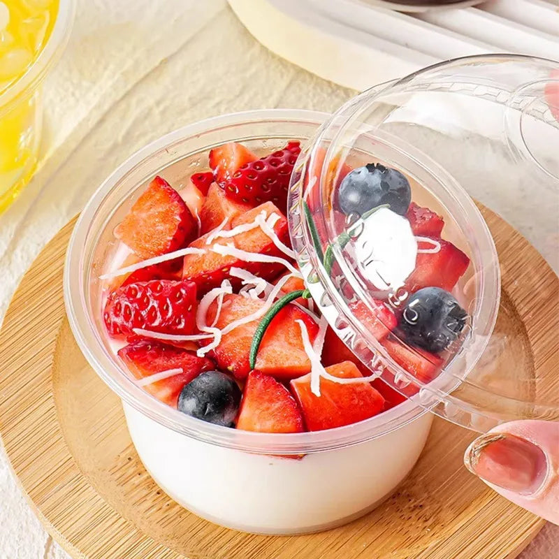 50PCS Disposable Plastic Cups Transparent Dessert Cups Bowls  Container