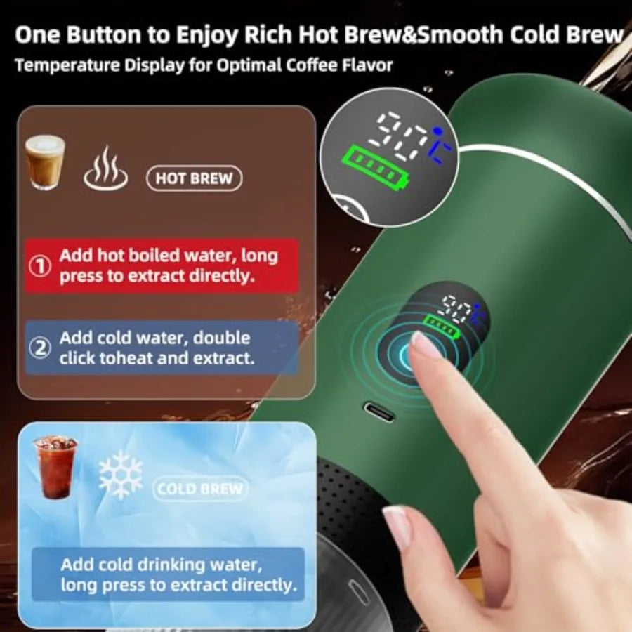 Portable Espresso Maker for Travel Camping Rechargeable Cordlessh Bag