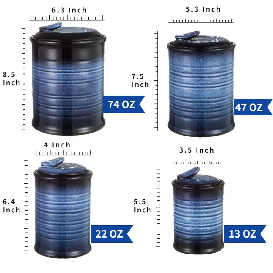 Food Storage Jar Sets Ceramic Container with Air Tight Lid for Flour Sugar Rice