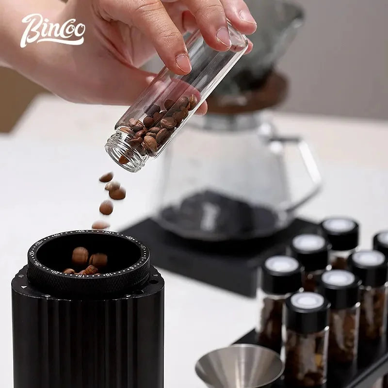 Bincoo Coffee Beans Storage Container Tube Portable Glass Coffee Bean Set