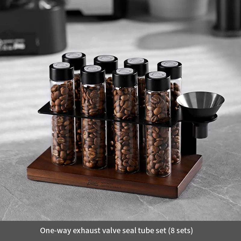 Bincoo Coffee Beans Storage Container Tube Portable Glass Coffee Bean Set