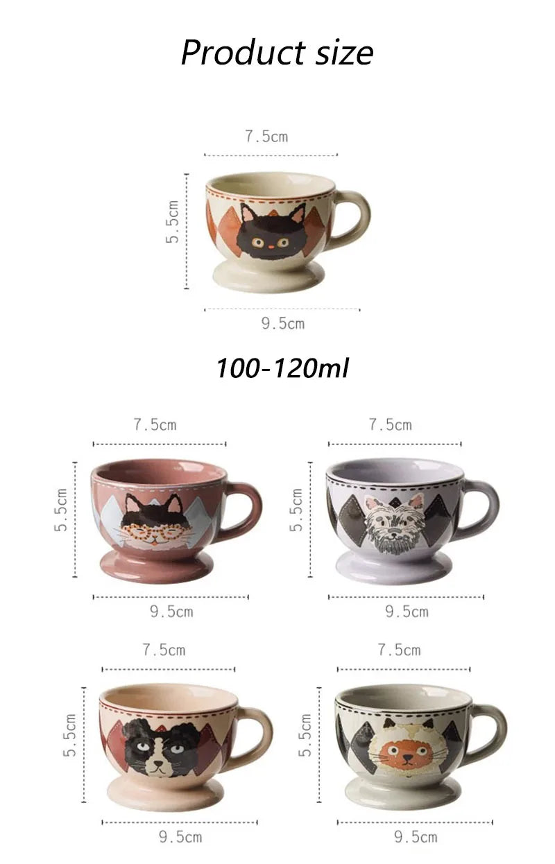 Mini Italian Espresso Cup Ceramic Coffee Mug Heat Resistant Milk Latte Handle Cup