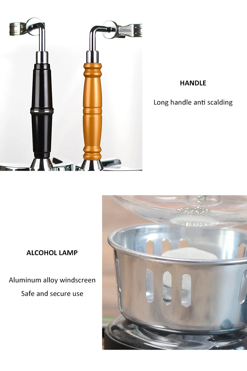 Siphon Coffee Maker 3/5Cups Pots High Quality Coffee Kettle Pot Set Coffee