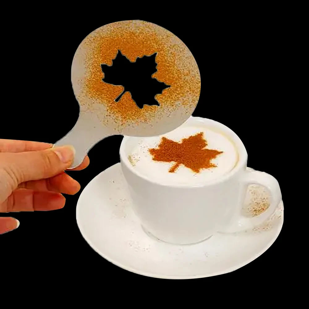 16PCS Coffee Stencils Fancy Coffee Printing Model Milk Cake Stencils