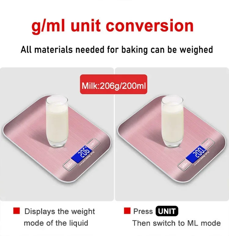 Digital Kitchen coffee Scale LCD Display Stainless Steel Electronic Scales Home