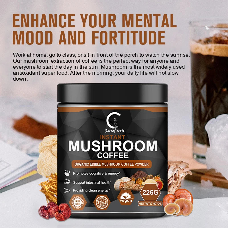 Green People 226G Lion's Mane Mushroom Coffee Focus Brain Booster
